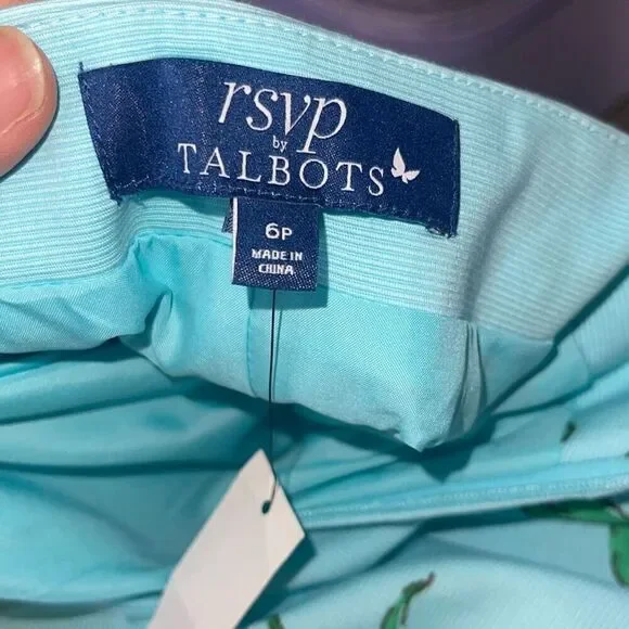 Talbots Skirt Turquoise blue Pineapple Skirt - Picture 6 of 8